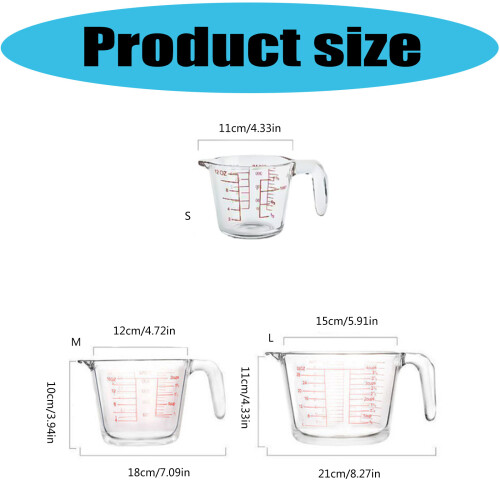 Multiple Scale Accuracy Tempered Glass Kitchen Measuring Cups 2