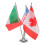 5Ensembles Supports Drapeaux Intérieur Acier Argent Usa Canada 1