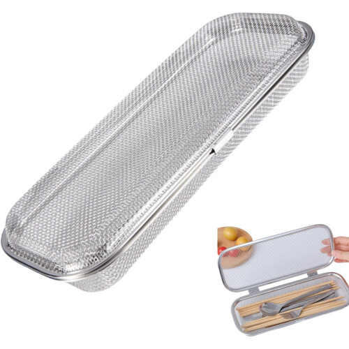 Dishwasher Basket, Stainless Steel Dishwasher Silverware Basket, Replacement Utensil Rectangular Mesh Drain for Small Items(Rectangle-Medium)