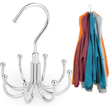 Cintres rotatifs pour sweats à capuche, organisateur en métal 8 pièces pour placard – Gain de place et argenté, compatible avec les tringles