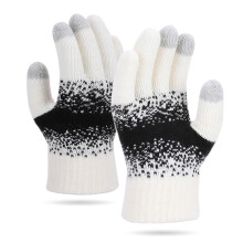 Unisex-Thermo-Strickhandschuhe, fleecegefütterte Winterhandschuhe mit Fünf-Finger-Design, Touchscreen-Handschuhe für kaltes Wetter für Damen und