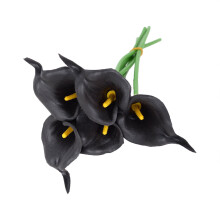 Fleurs artificielles de lys calla turquoise pour bouquet de mariée (20 pièces), lys calla noirs, pour décoration intérieure