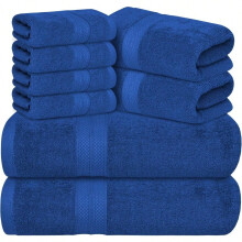 Royal Blue 8-częściowy zestaw ręczników z bawełny typu ring-spun o gramaturze 600 g/m²