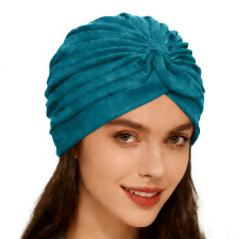 Jednokolorowy turban na głowę, elastyczna, bezszwowa czapka tuba dla kobiet, szybka fryzura do spania, jogi lub podróży, turkusowy, 1 szt.