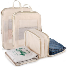 Expandable Double-Sided Compression Packing Cubes (3-Pack), Lightweight Dual-Deck Organizer for Luggage & Backpacks, Compatible with Suitcases