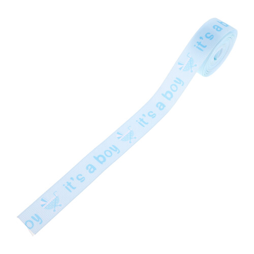 2Rolls Smooth Polyester Baby Boy Ribbon for Creative Crafts & Wrapping 2