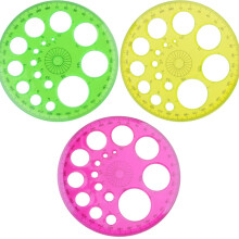 360 Circular Protractor, Circle Template & Stencil Set (3PCS, 4.52 in, Random Colors)