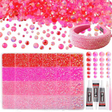 26000pcs Mixed Flatback Rhinestones Kit (2/3/4/5/6mm) for DIY Mugs, Tumblers, Clothing, Shoes & Art – Compatible with Hotfix & Glue