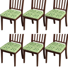 Ensemble de 6 housses de chaises de salle à manger vertes à motifs Saint-Patrick et arc-en-ciel, extensibles, imperméables et lavables, avec