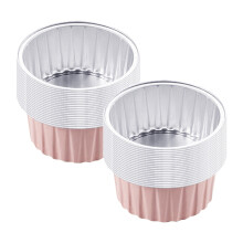 Moules à mini-cupcakes en aluminium rose avec couvercles (40 pièces, 8,5 x 3,6 cm) – Moules jetables pour tartelettes, flans et soufflés,