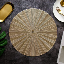 Set van 4 ronde placemats, decoratieve placemats van PVC, holle tafelplacemats, hittebestendige antislip placemats voor de eettafel.