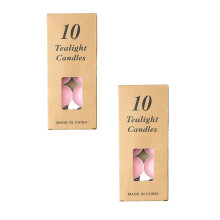 Velas rosas tipo Tea Light (paquete de 20) – Duración de 1,5 a 2 horas