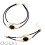 Conjunto vintage boho de colar e pulseira em preto e dourado. 1