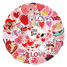 55LOVE Hartstickers voor Valentijnsdag – Doodle Graffiti Vinyl Stickers, geschikt voor scooter, notitieboek, laptop, waterfles en dagboek
