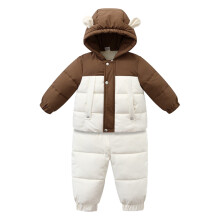 Kinder-Schneeanzug, Kapuzen-Overall, Schlafanzug mit Ohren, Baby-Warmoutfits, Mädchen-Steppjacke, Baby-Jungen-Outfits, 18-24 Monate