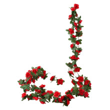 Guirlandes de fleurs, guirlande de roses artificielles, fleurs suspendues artificielles, lierre rouge, pour anniversaire, fête, Saint-Valentin,