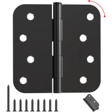 4inch Matte Black Door Hinges3Pack5/8inch Radius