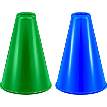 Mégaphones d'encouragement 2Plastic – Bleu et vert