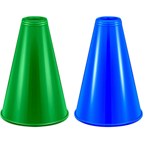 Mégaphones d'encouragement 2Plastic – Bleu et vert