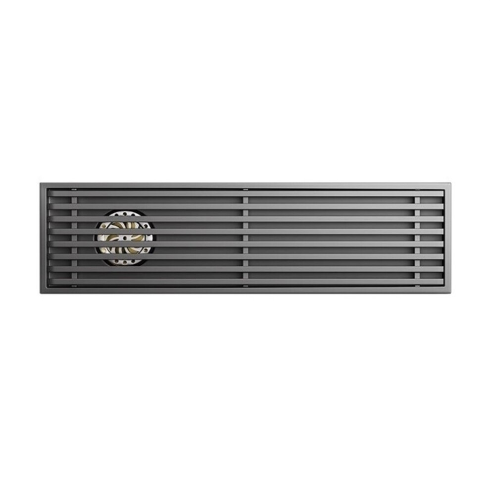 Stainless Steel Long Odour-Proof Floor Drain, Bathroom Shower Grey Elongated Copper Core Large Discharge Floor Drain 9083649215173
