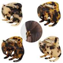 mittelgroße Haarspangen, Schildpatt- und Leopardenmuster, Federmetallclips für dickes Haar, elegante Haarspangen für Arbeit, Party und Urlaub
