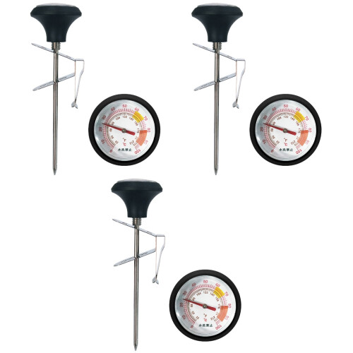 3Ensembles Thermomètres Viande Acier Inoxydable Argent 2