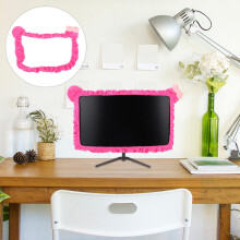 Funda elástica para monitor, poliéster rosa con orejas de gato, 1 pieza.