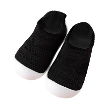 Toddler Soft Shoes Breathable Flat Bottom Non Open Toe Toddler Shoes for Indoor Outdoor,Z01 Black,4