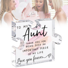 Acryl-Puzzle-Plakette für Tante, 3,9 x 3,2 Zoll