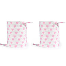 Flate skolisser i polyester med hjertetrykk, 100 cm