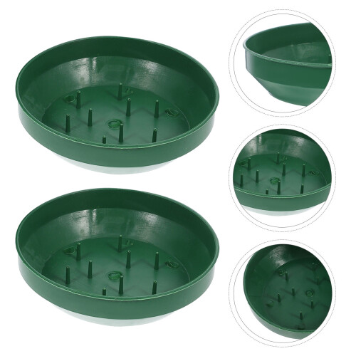Groene plastic bloemschaal 14,5 cm