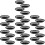 28Pcs Black Plastic Dessert Plates Multipurpose Storage Trays 10