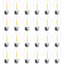 Edison-Glühbirnen S14, Kunststoff, 24er-Pack, 1 W, 2200 K, warmweiß, E26