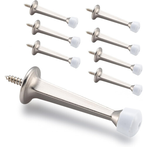 Dörrstopp i zinklegering - vit finish, 8-pack