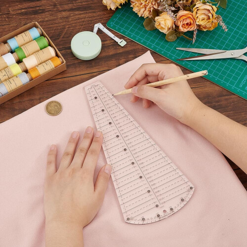 Molde de acrílico para patchwork em formato de pétala estilo prato Dresden (1 peça) 2