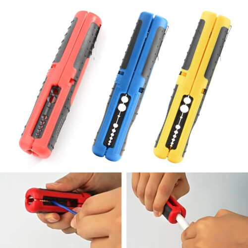 Pen-Style Wire Stripper with Reset Spring and Locking Device for Various Workplace Use 1