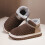 Men's Slippers Autumn Winter Brown Solid Color Thick Sole 45 8