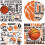 4 Stück Basketball-Bügelaufkleber 1