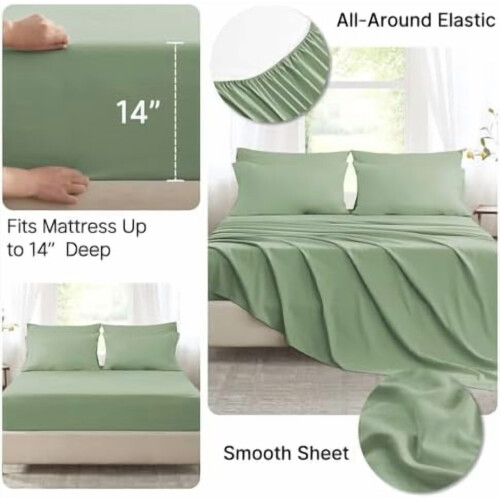 Σετ παπλωμάτων Sage Green 7 τεμαχίων – Ελαφριά εναλλακτική λύση με πούπουλα, 1