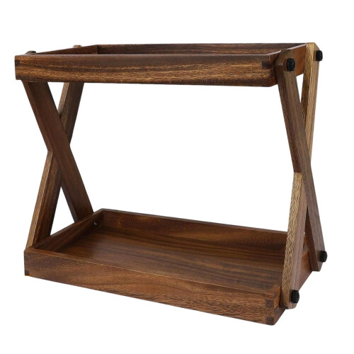 Ράφι κουζίνας Sturdy2Tier από ξύλο για αξεσουάρ καφέ-μπαρ και αποθήκευση σε πάγκο 1