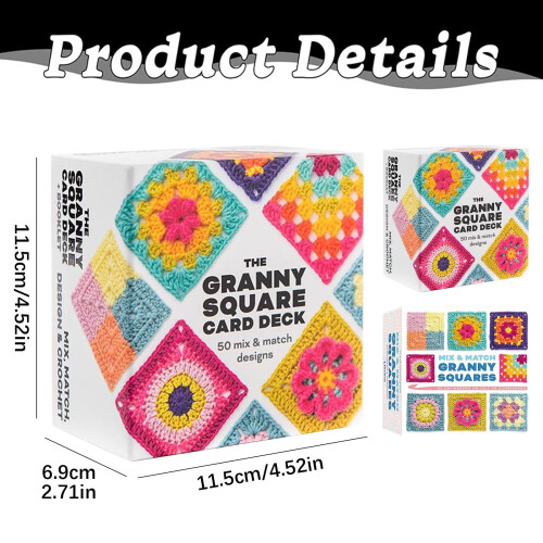 Modele de croșetat Granny Square, pachet de 2, 100 de modele, 4x4 in 1