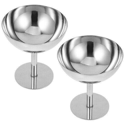 8Pcs Reusable Stainless Steel Dessert Bowls Silver Kitchenware Set 1