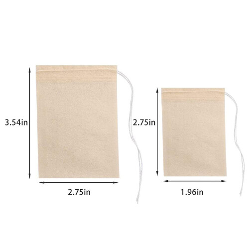 200 st resevänliga kaffefilterpåsar engångstepåsar tomma kaffepåsar filterpapper för kaffe och te 2