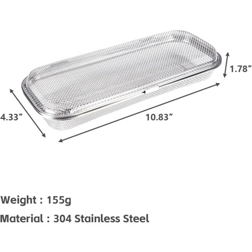 Dishwasher Basket, Stainless Steel Dishwasher Silverware Basket, Replacement Utensil Rectangular Mesh Drain for Small Items(Rectangle-Medium) 1