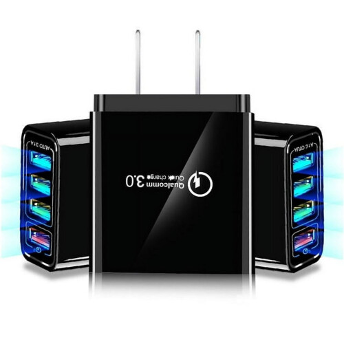 Σταθμός φόρτισης USB 4 θυρών (4.4A/22W), τροφοδοτικό ταξιδιού συμβατό με iPhone13/12/11/XR/SE/8 1