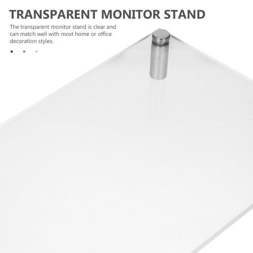 Acrylic Computer Monitor Riser Stand Clear Desk Organizer with Compact Space Saving Design 1