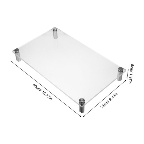 Acrylic Computer Monitor Riser Stand Clear Desk Organizer with Compact Space Saving Design 2