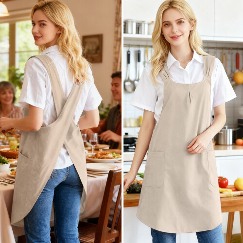 Tablier à bavette ajustable, couverture longue, 1 pièce