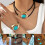 Σετ κολιέ και βραχιόλι Vintage Boho, σετ γυναικείων κοσμημάτων διπλής στρώσης σε στυλ 2