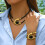Σετ κολιέ και βραχιόλι Vintage Boho, σετ γυναικείων κοσμημάτων διπλής στρώσης σε στυλ 5